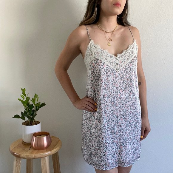 Abercrombie & Fitch | Dresses | Lace Trim Satin Slip Dress | Poshmark